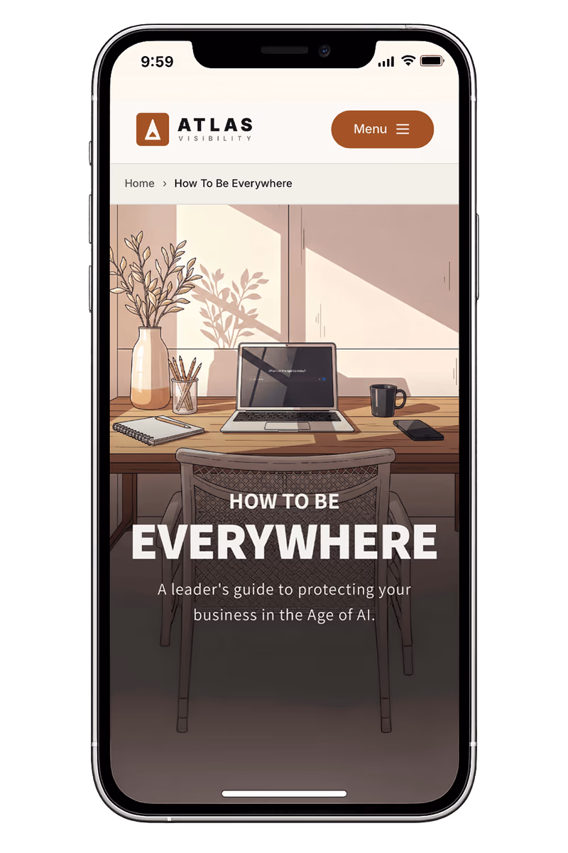 Atlas AEO and SEO crash course shown on an iPhone
